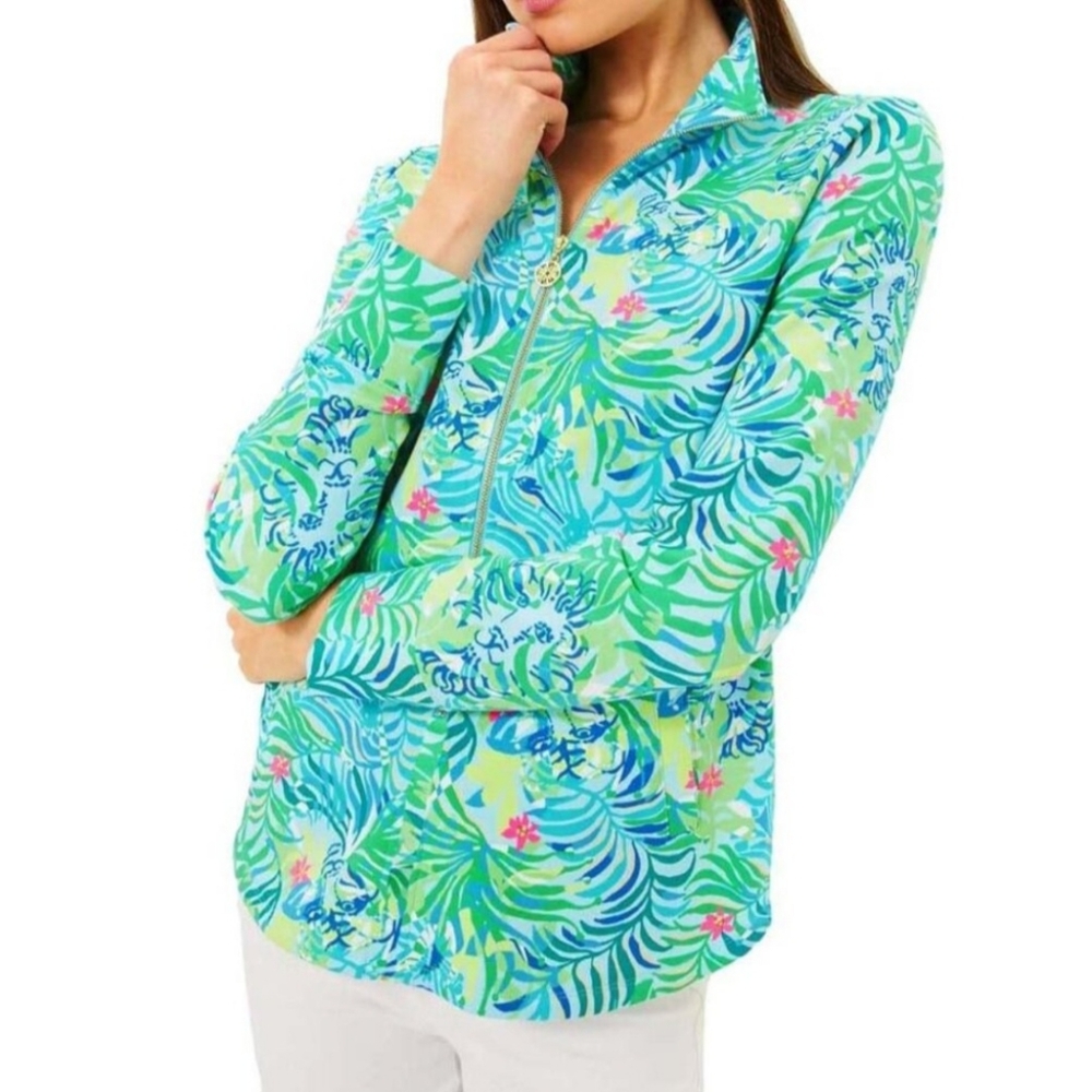 Lilly Pulitzer UPF 59+‎ Skipper Popover multi via parigi Size S Pullover